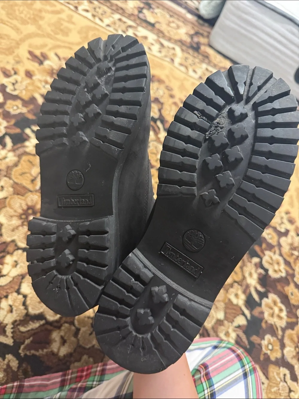 Kids timberland Black Lace-Up Boots